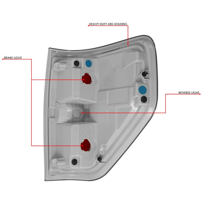 2009-2014 Ford F-150 Right Tail Light - Chrome/Red