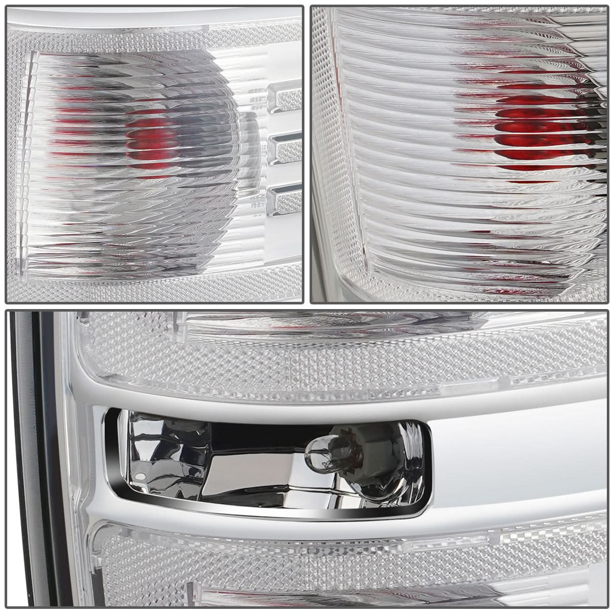 09-14 Ford F-150 Chrome Clear Lens Tail Lights with Red Bulb