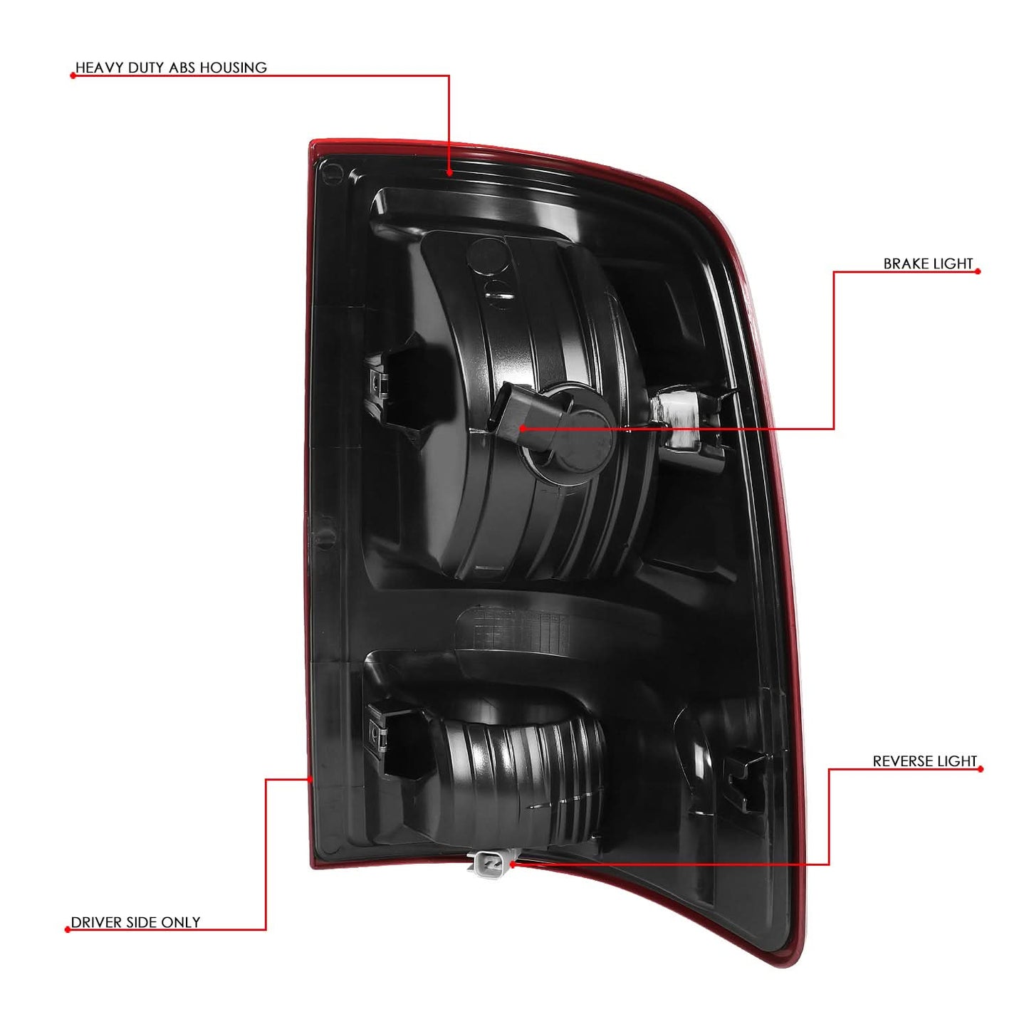 09-22 Dodge Ram LED Tail Light Left Side Red Halogen Replacement