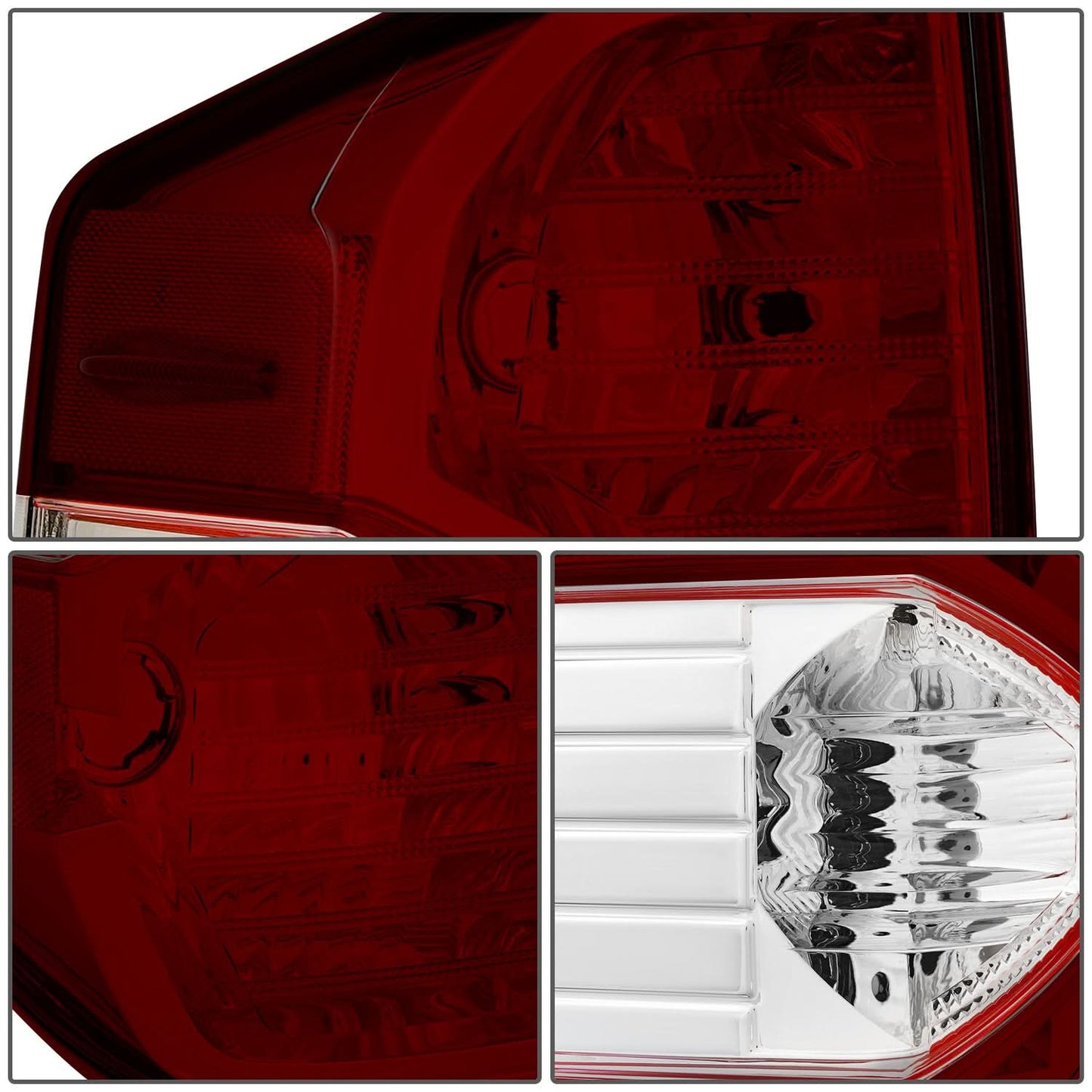 14-21 Toyota Tundra Dark Red Clear Lens Tail Light Set