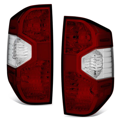 14-21 Toyota Tundra Dark Red Clear Lens Tail Light Set
