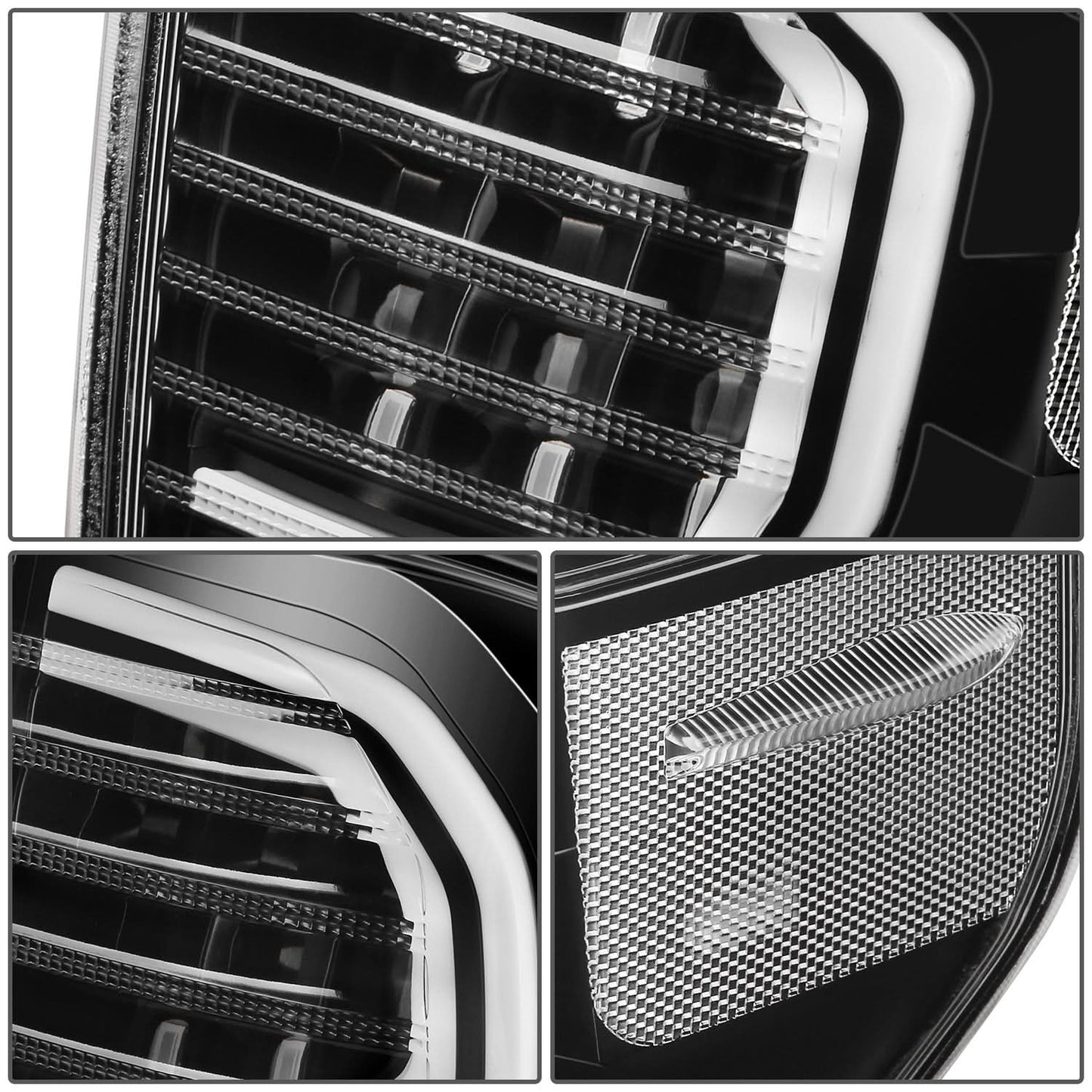 14-21 Toyota Tundra LED Tube Tail Lights Black Housing Clear Lens
