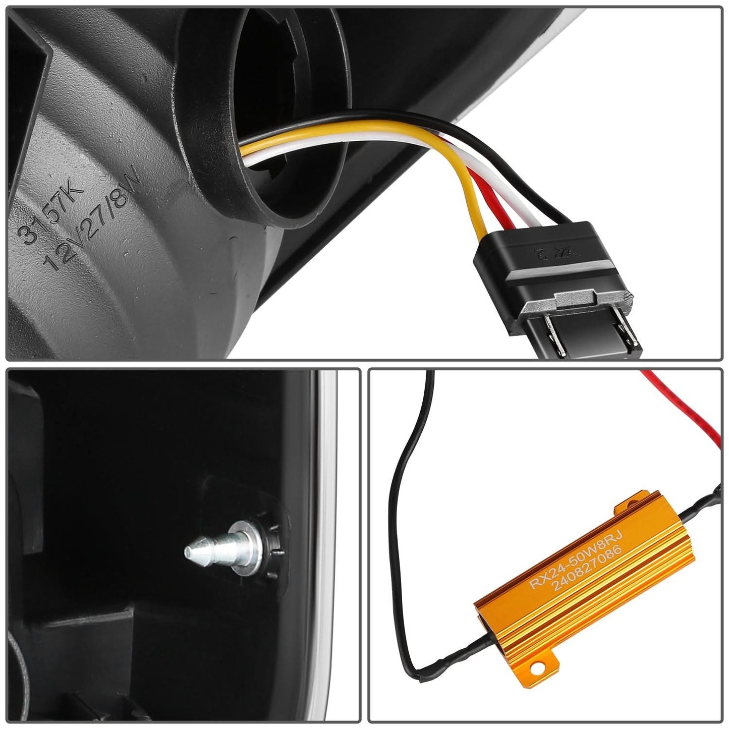 14-21 Toyota Tundra LED Tube Tail Lights Black Housing Clear Lens