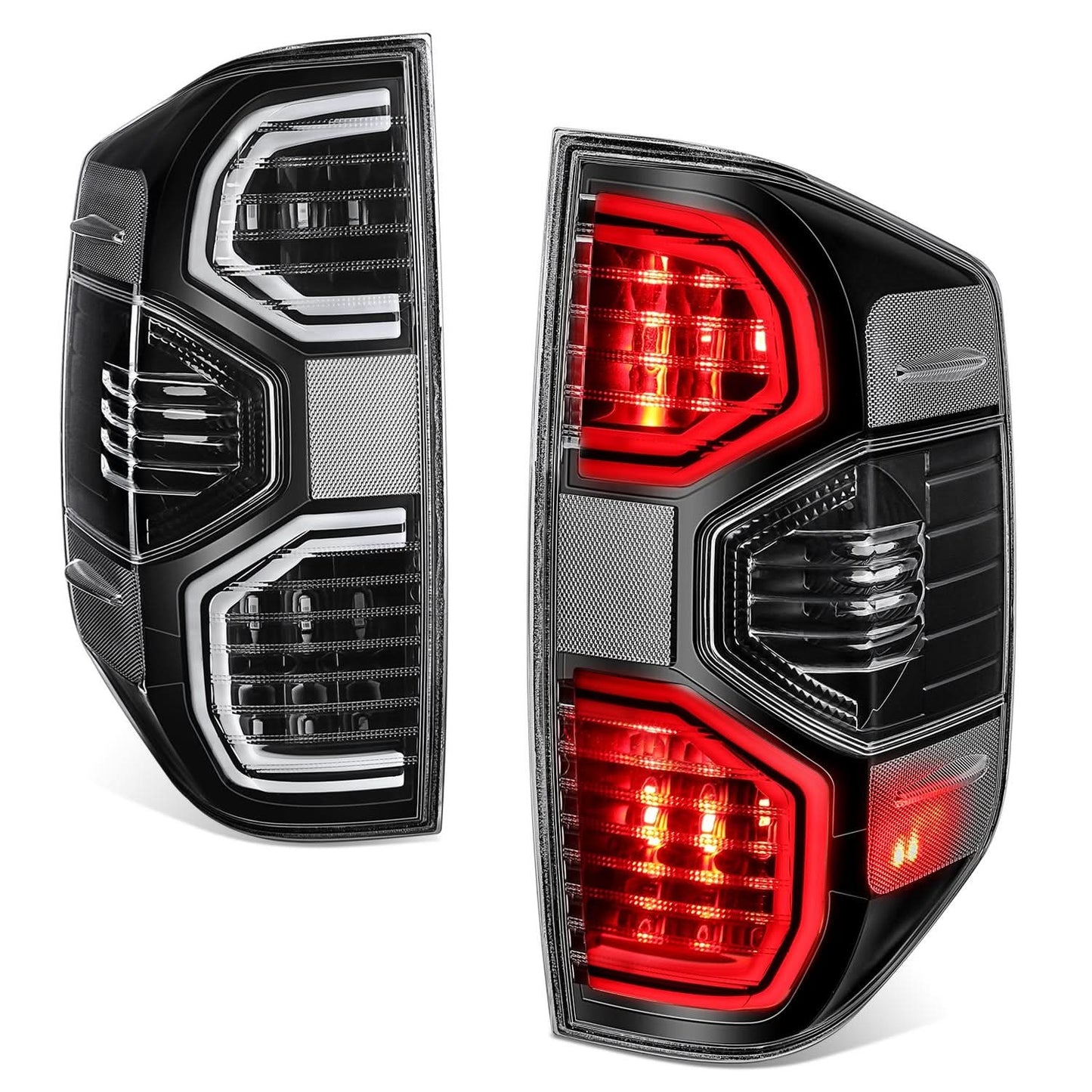 14-21 Toyota Tundra LED Tube Tail Lights Black Housing Clear Lens