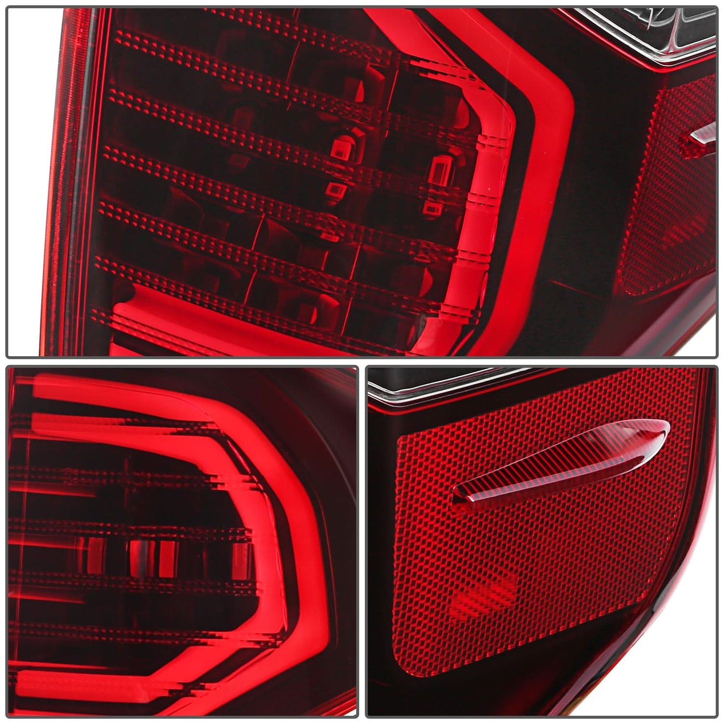 14-21 Toyota Tundra LED Tube Tail Lights Black Housing Red Lens