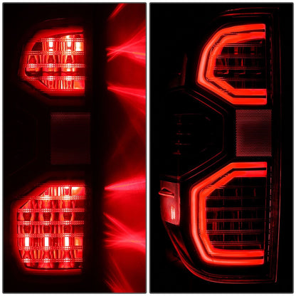 14-21 Toyota Tundra LED Tube Tail Lights Black Housing Red Lens