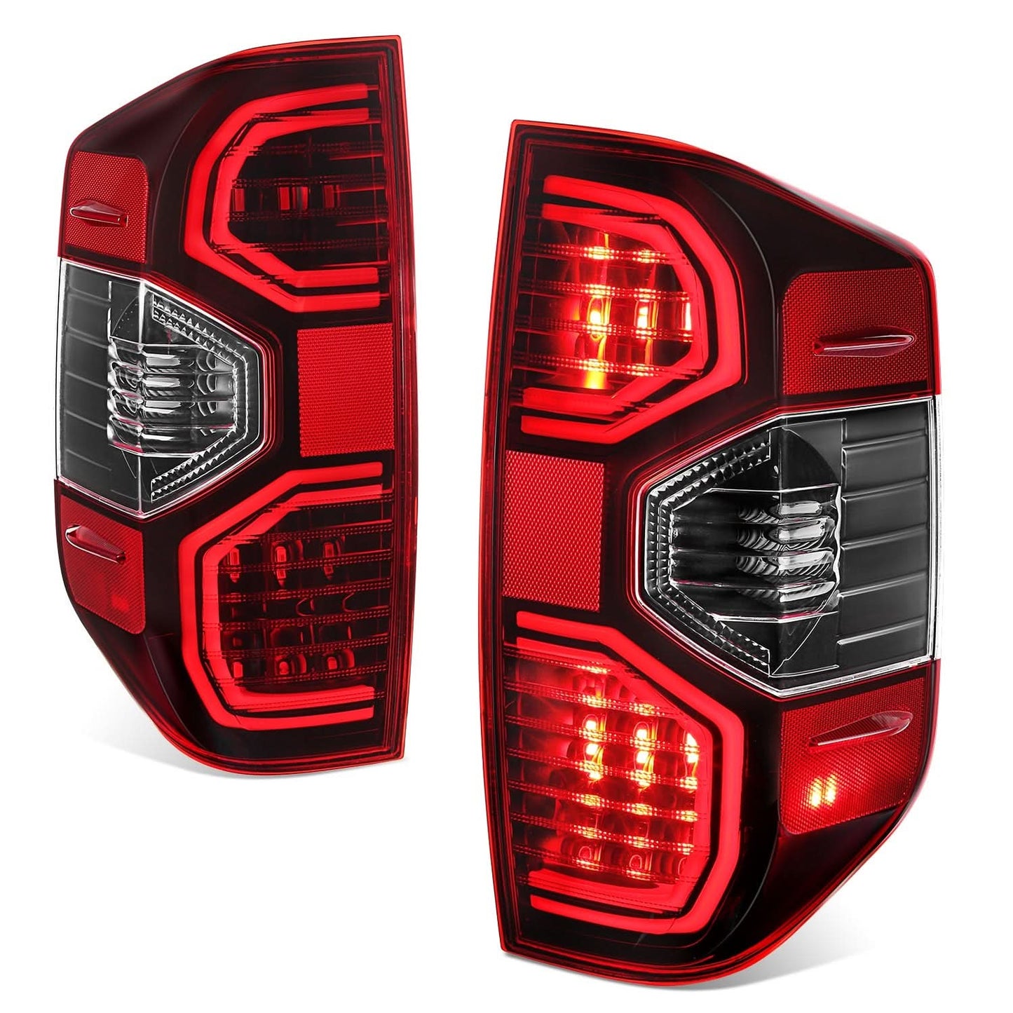 14-21 Toyota Tundra LED Tube Tail Lights Black Housing Red Lens