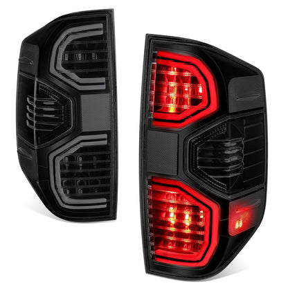 2014-2021 Toyota Tundra LED Tube Tail Lights - Black/Smoked Red