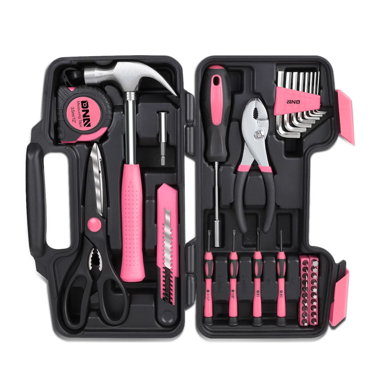 39-Piece Tool Set Box - Black/Pink
