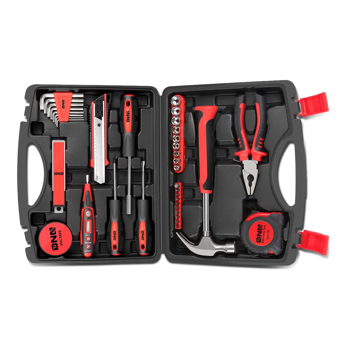 46-Piece Tool Set Box - Black/Red