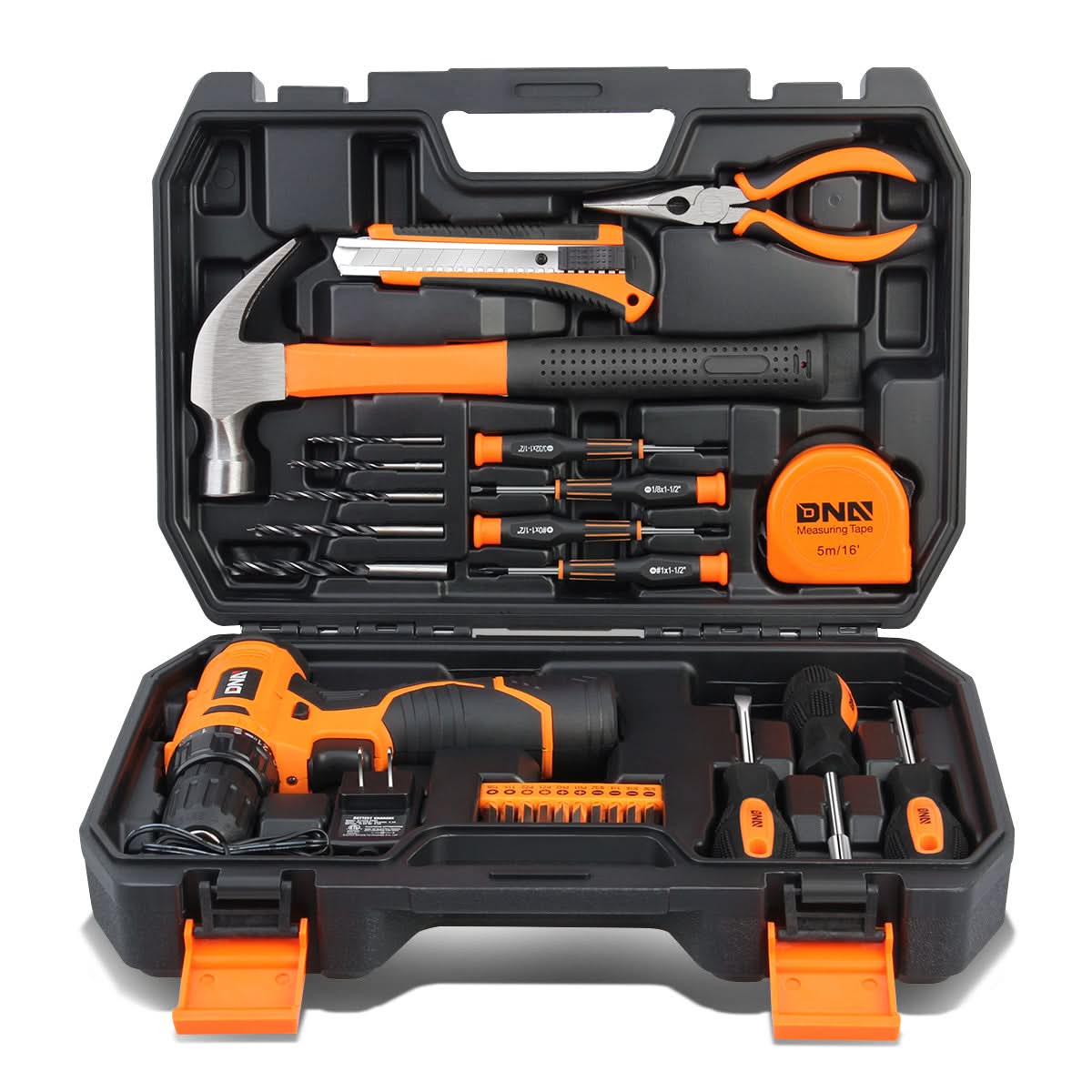 27-Piece Tool Set with Storage Box - Black/Orange
