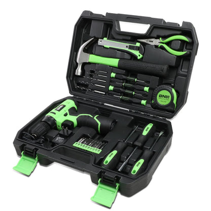 27-Piece Tool Set with Carrying Case - Black/Green