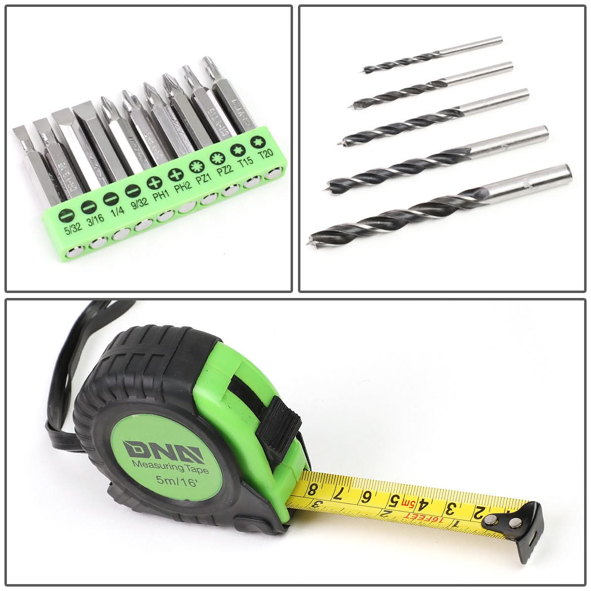 27-Piece Tool Set with Carrying Case - Black/Green