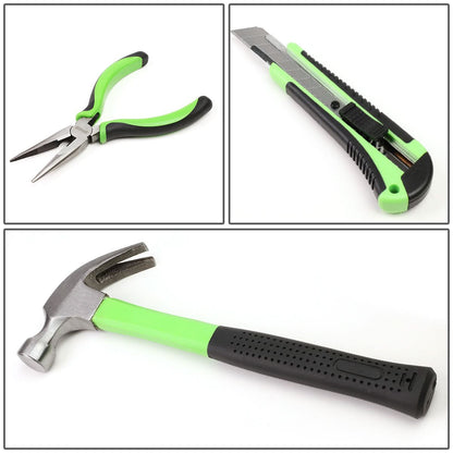 27-Piece Tool Set with Carrying Case - Black/Green