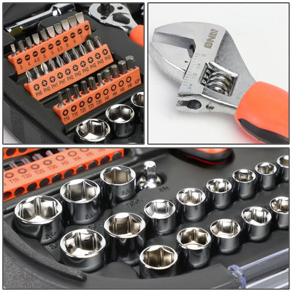 64-Piece Chrome Vanadium Steel Tool Set - Black/Orange