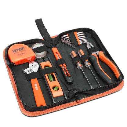 16-Piece Tool Set with Storage Box - Black/Orange