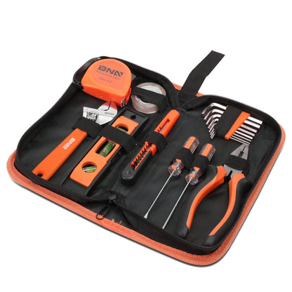 16-Piece Tool Set with Storage Box - Black/Orange