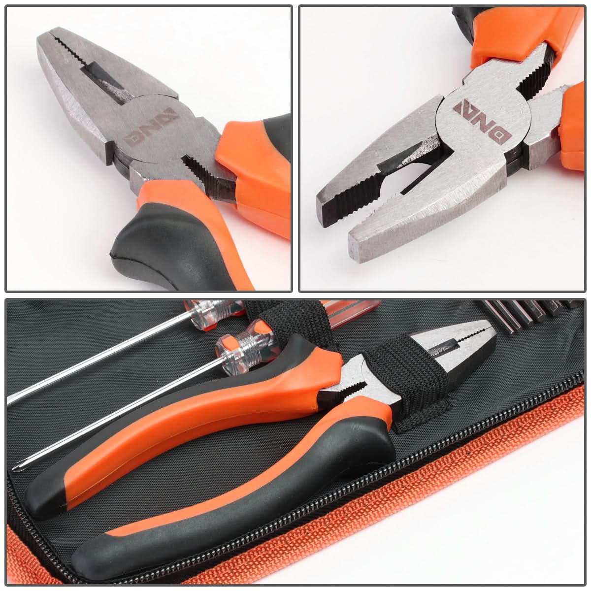 16-Piece Tool Set with Storage Box - Black/Orange
