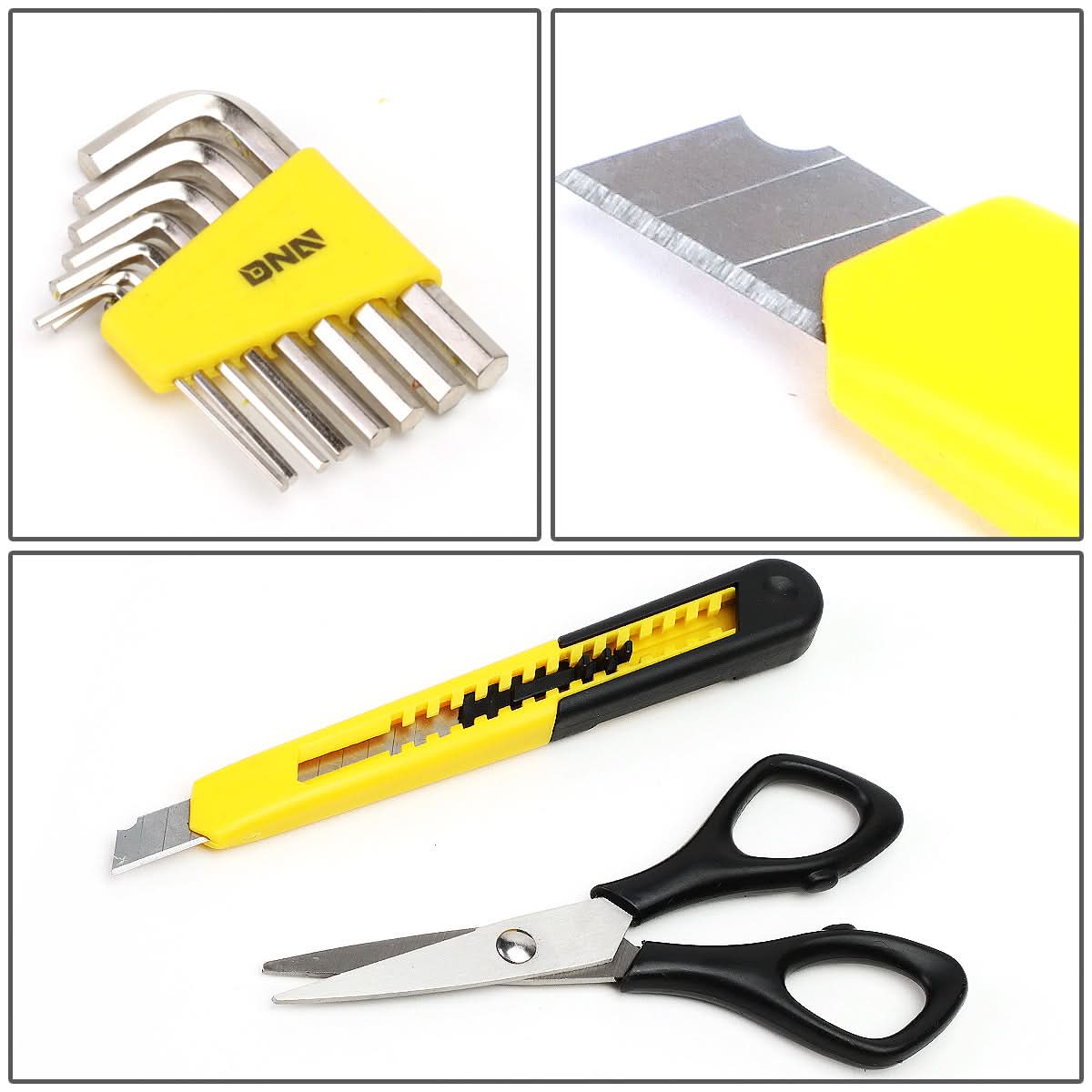 18-Piece Tool Set with Storage Box - Black/Yellow