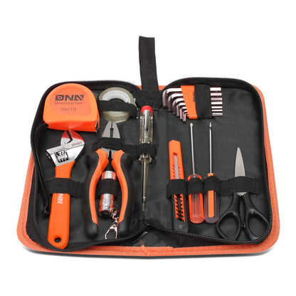 18-Piece Tool Set with Storage Box - Black Orange