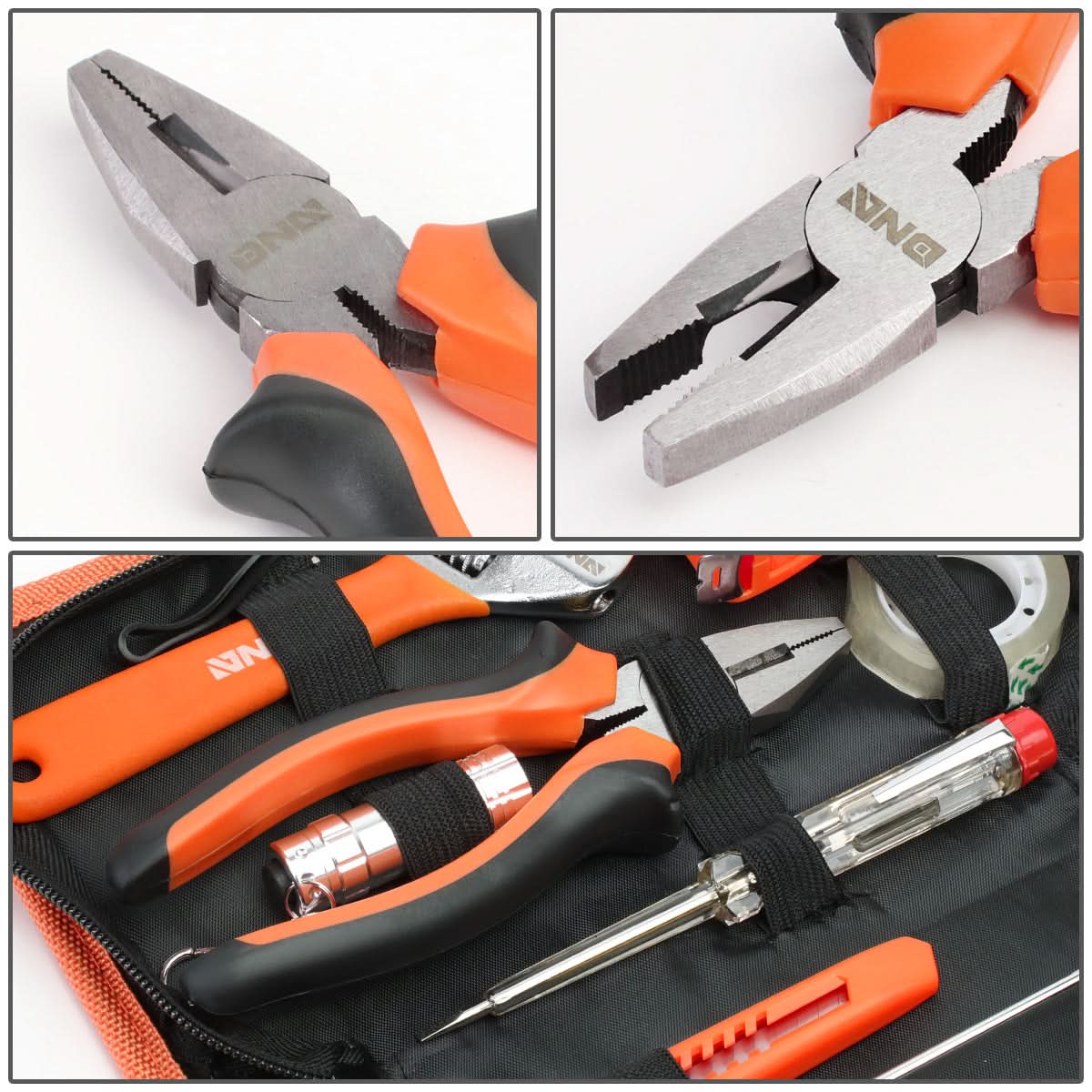 18-Piece Tool Set with Storage Box - Black Orange