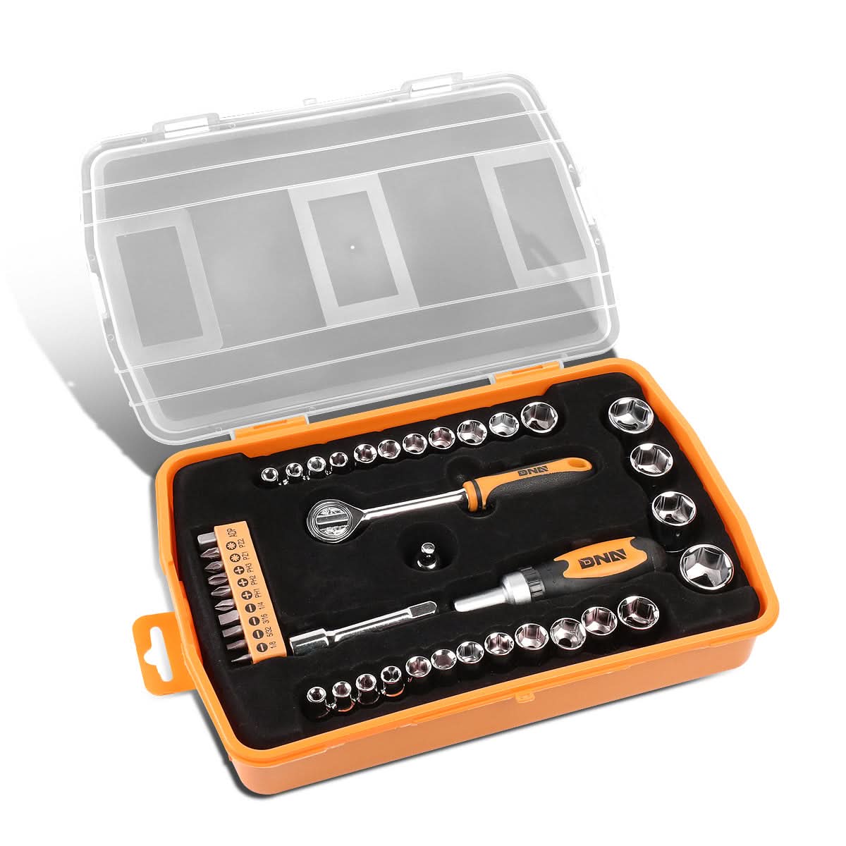 41-Piece Screwdriver Bit Tool Set Kit - Black/Orange