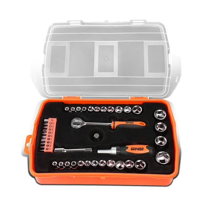 41-Piece Screwdriver Bit Tool Set Kit - Black/Orange