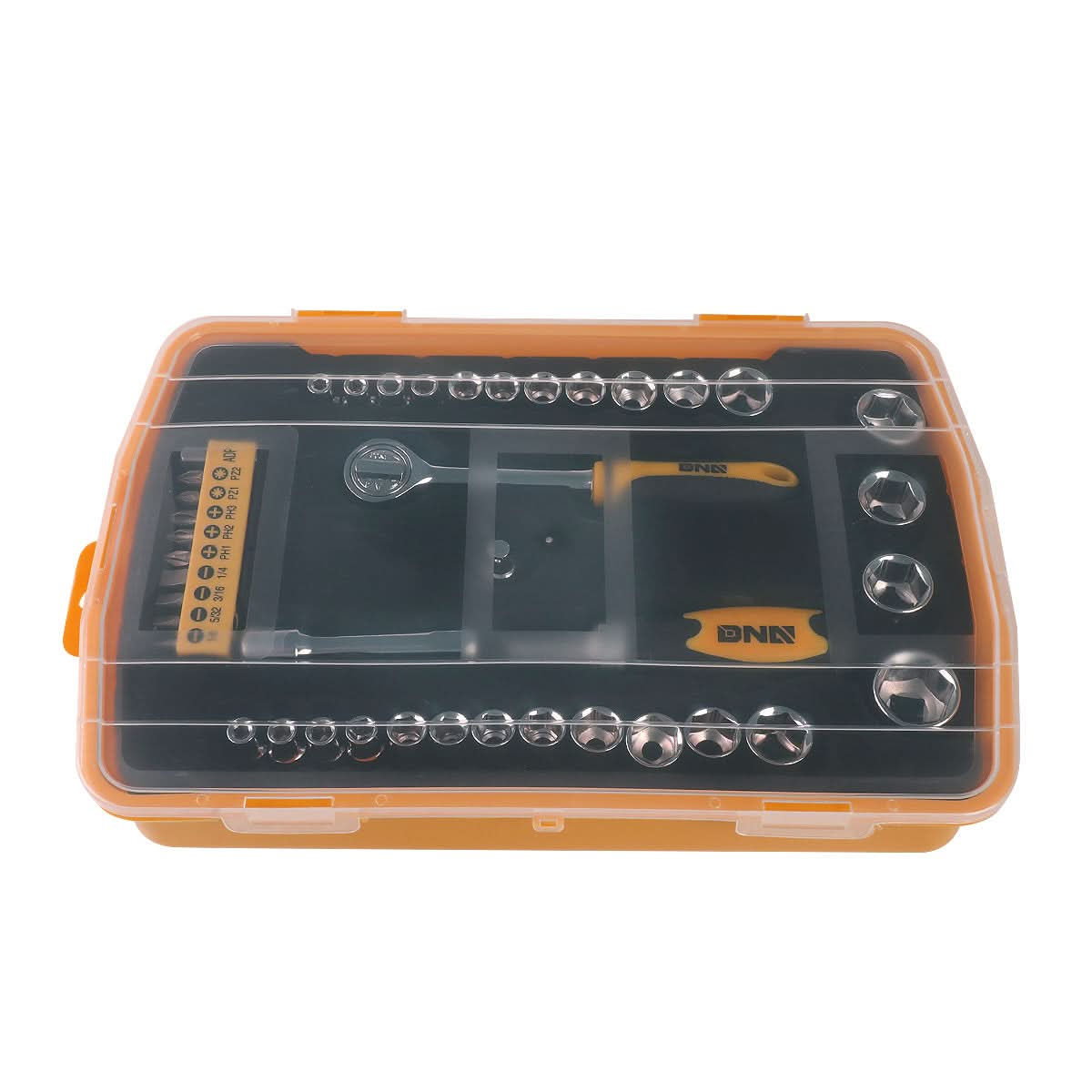 41-Piece Screwdriver Bit Tool Set Kit - Black/Orange
