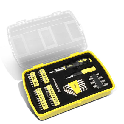 51-Piece Magnetic Screwdriver Bit Tool Set - Black/Yellow