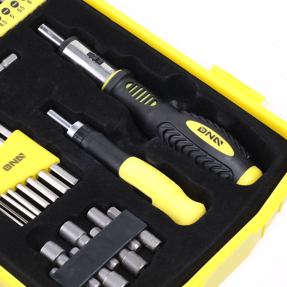 51-Piece Magnetic Screwdriver Bit Tool Set - Black/Yellow