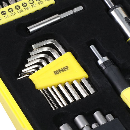 51-Piece Magnetic Screwdriver Bit Tool Set - Black/Yellow