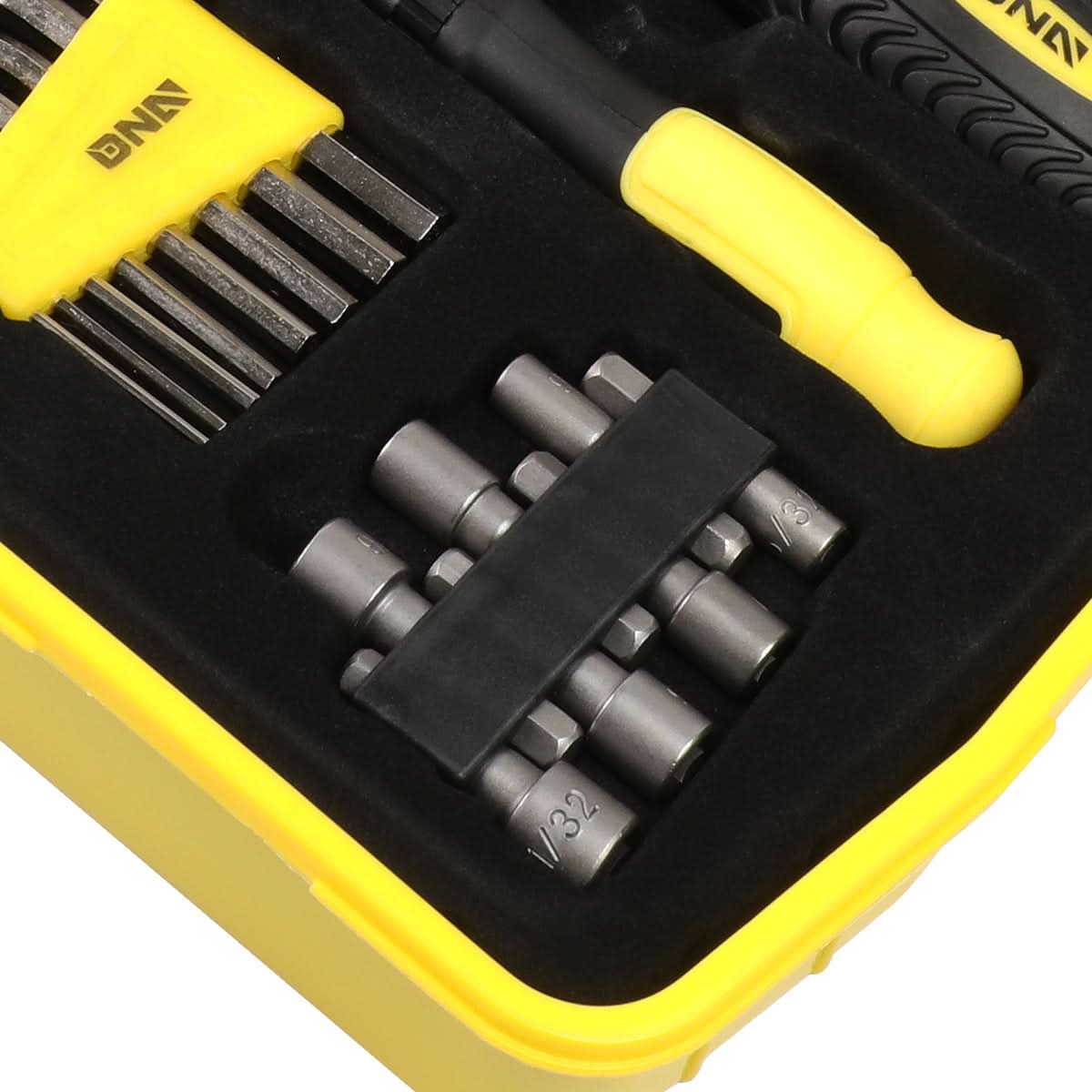51-Piece Magnetic Screwdriver Bit Tool Set - Black/Yellow