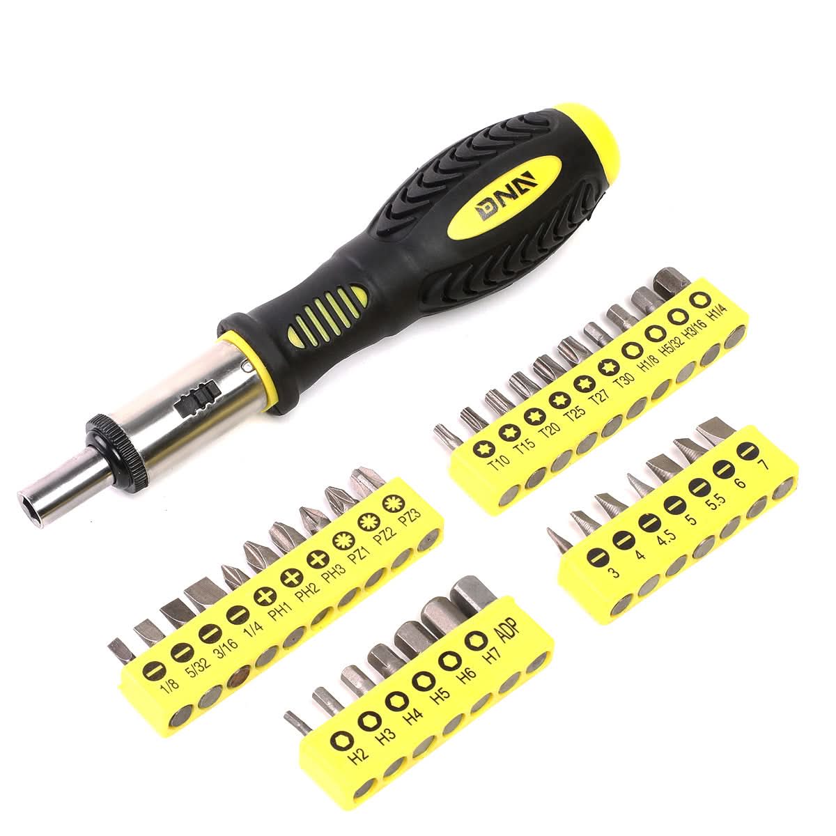 51-Piece Magnetic Screwdriver Bit Tool Set - Black/Yellow