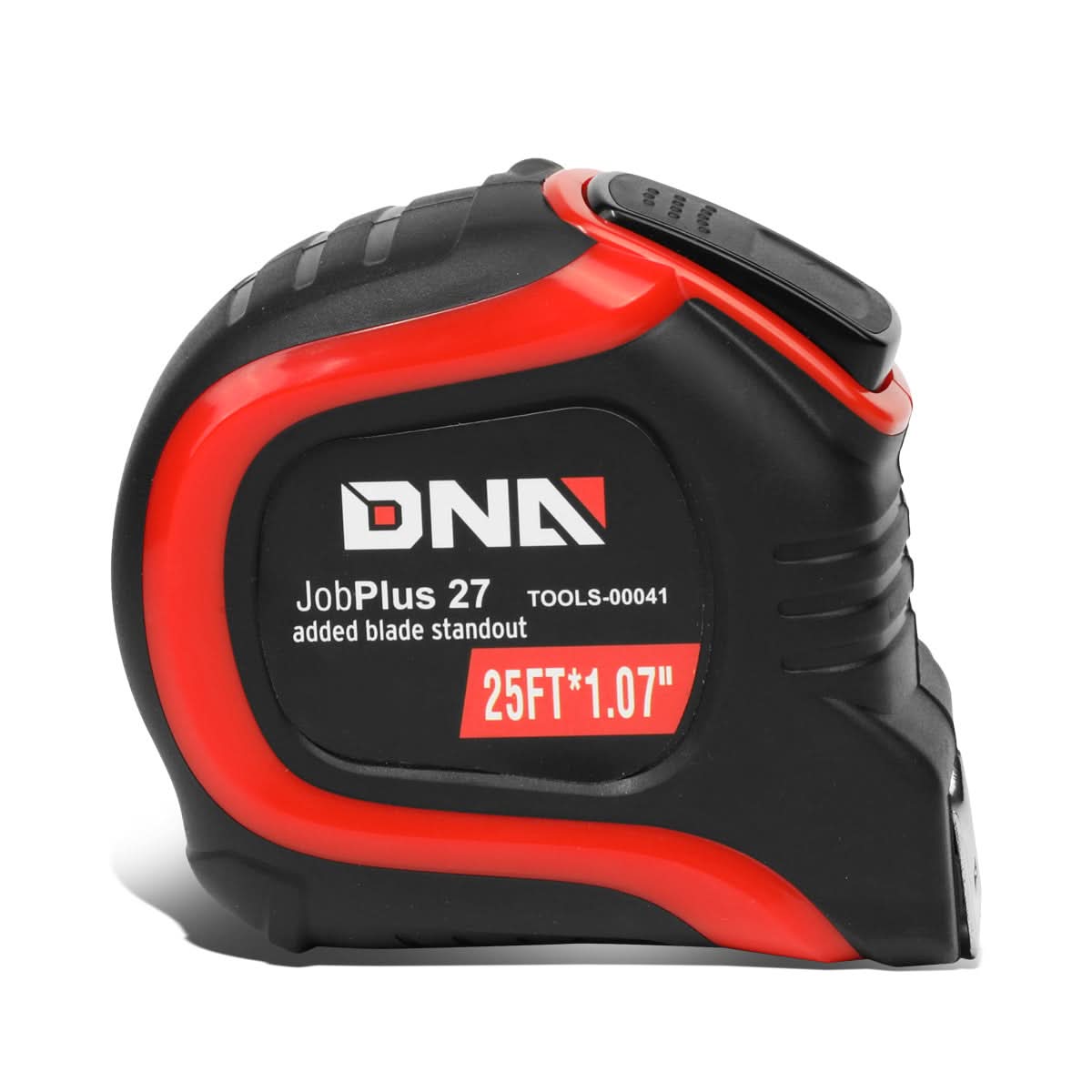 DNA Logo 25FT Measuring Tape - Push Button Black/Red