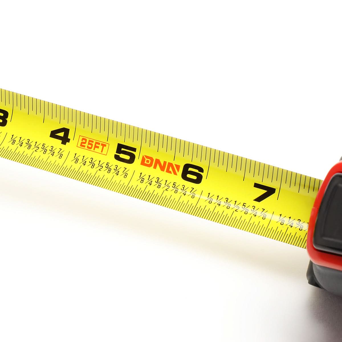 DNA Logo 25FT Measuring Tape - Push Button Black/Red