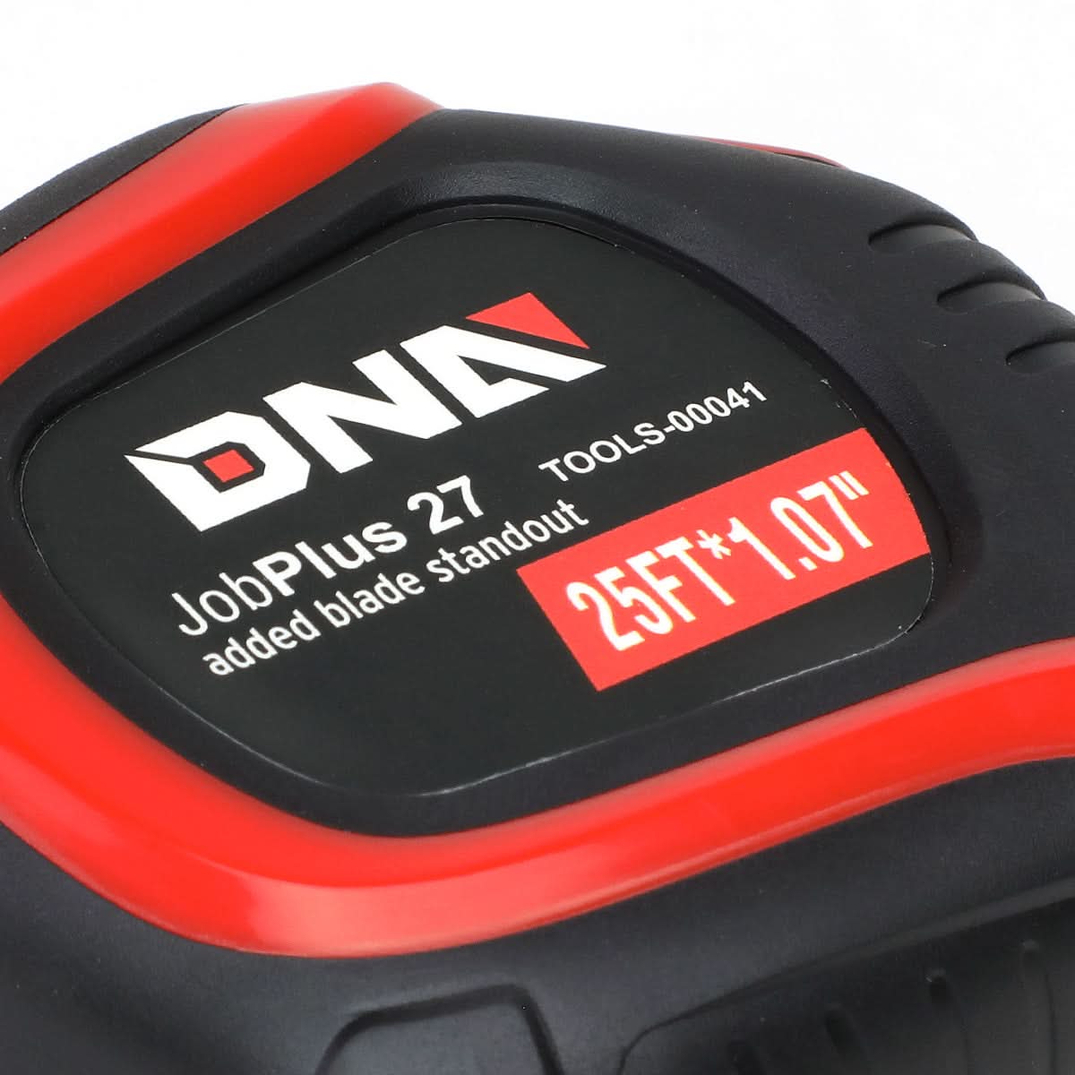 DNA Logo 25FT Measuring Tape - Push Button Black/Red