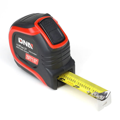DNA Logo 25FT Measuring Tape - Push Button Black/Red