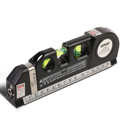 DNA Logo Laser Level with 3-Mode Line 6 Ruler 8ft Tape Black