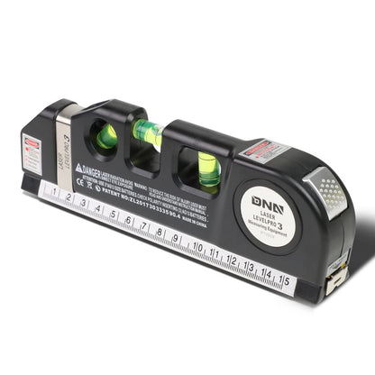 DNA Logo Laser Level with 3-Mode Line 6 Ruler 8ft Tape Black