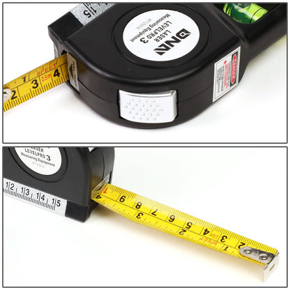 DNA Logo Laser Level with 3-Mode Line 6 Ruler 8ft Tape Black