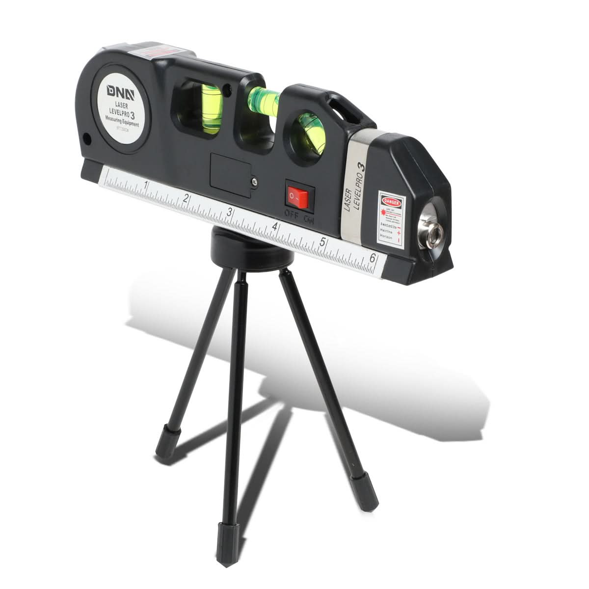 DNA Logo Laser Level with 3-Mode Line, 6" Ruler & 8ft Tape