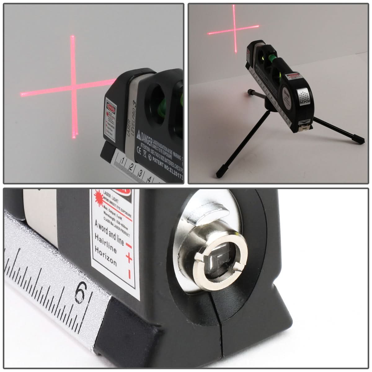 DNA Logo Laser Level with 3-Mode Line, 6" Ruler & 8ft Tape