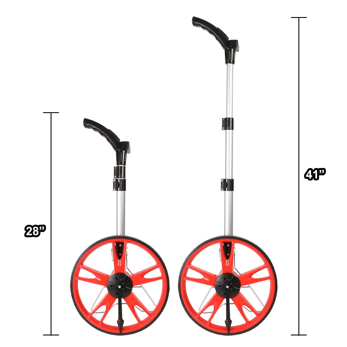 Digital Measuring Wheel with DNA Logo LED Foldable Black Red