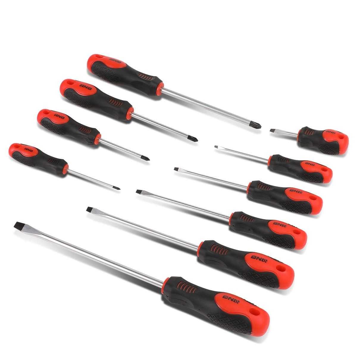 DNA Logo Screwdriver Set Tool Kit - 10 Piece Black Red Grip