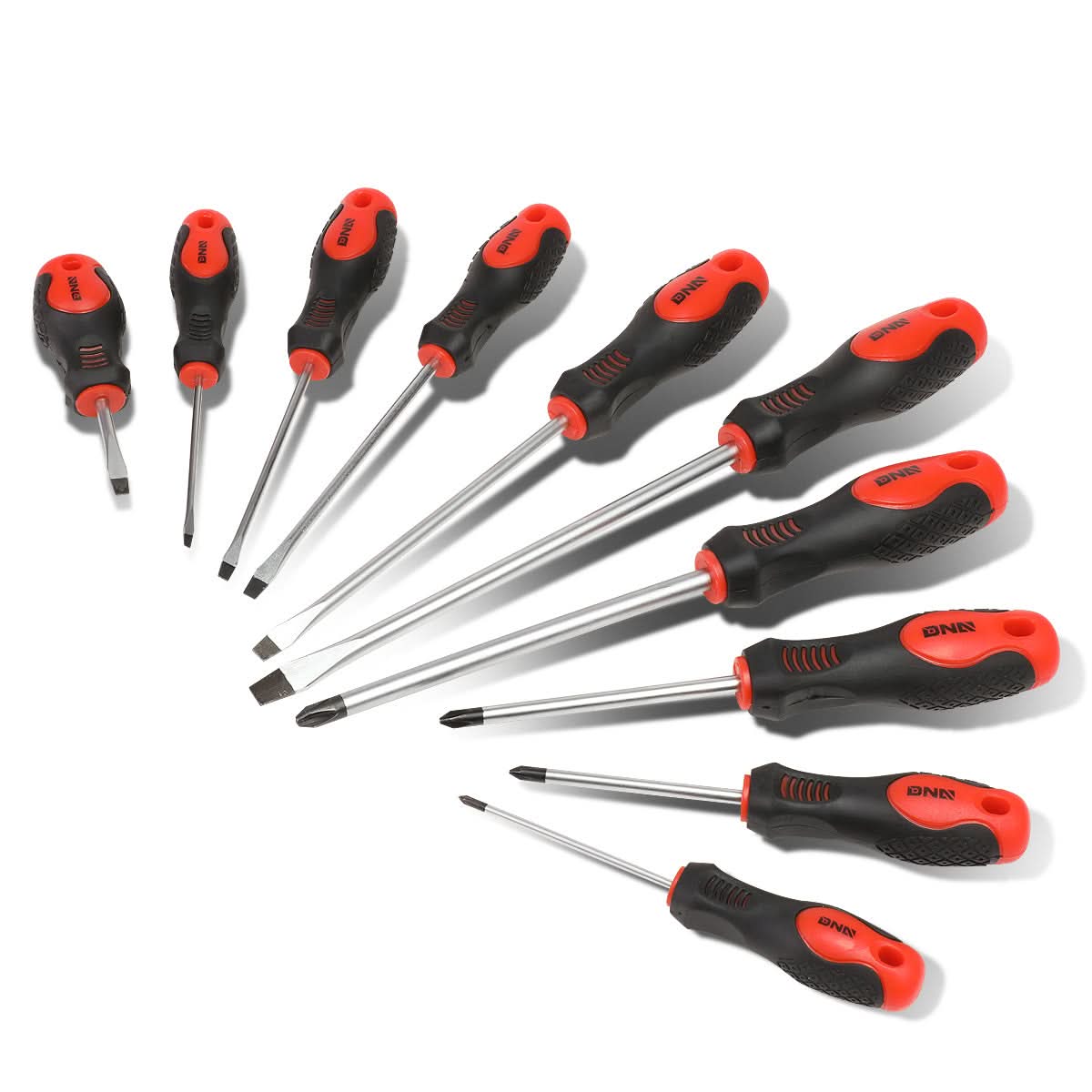DNA Logo Screwdriver Set Tool Kit - 10 Piece Black Red Grip