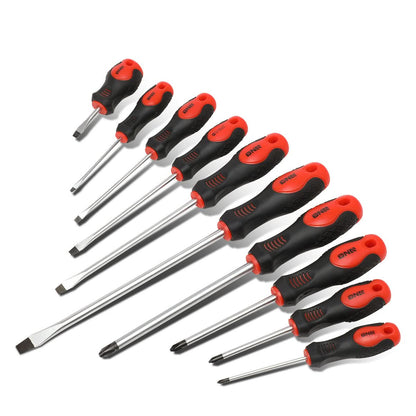 DNA Logo Screwdriver Set Tool Kit - 10 Piece Black Red Grip