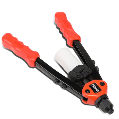 DNA Logo Hand Riveter 12.5" Handles with Collection Bottle Black Red