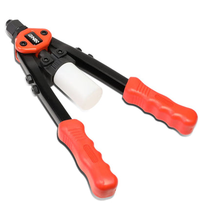 DNA Logo Hand Riveter 12.5" Handles with Collection Bottle Black Red