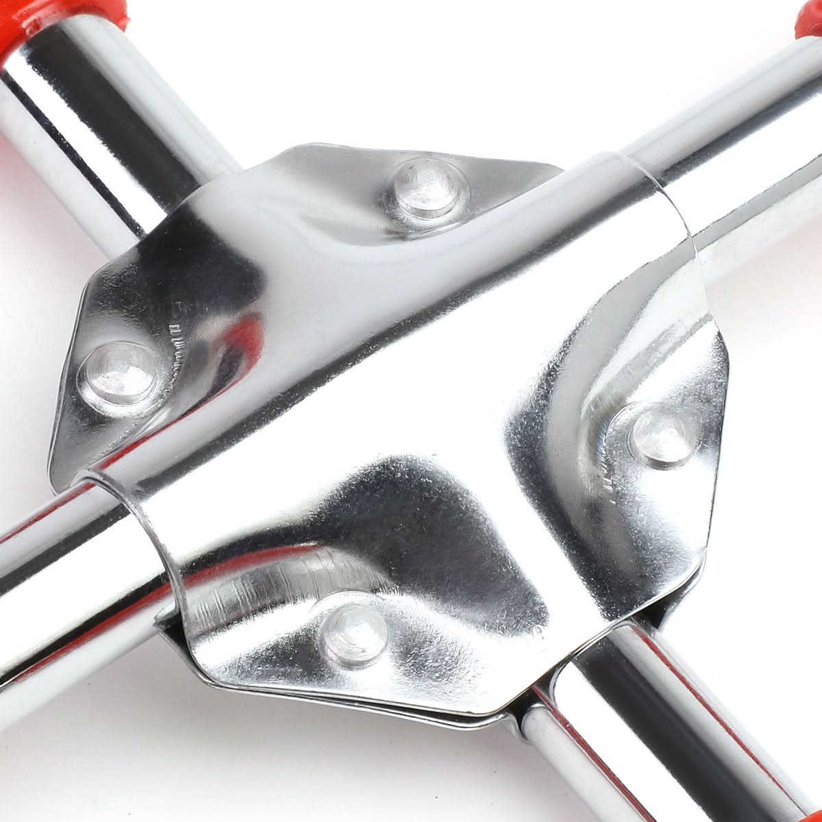 4-Way Cross Lug Wrench - Chrome Vanadium Steel - 16" - Red/Silver