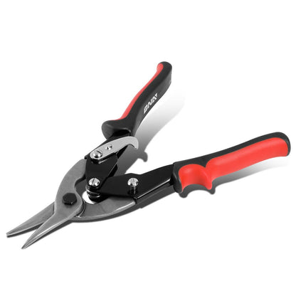 10" Straight Cut Tin Snips with DNA Logo & Thumb Lock - Red/Black